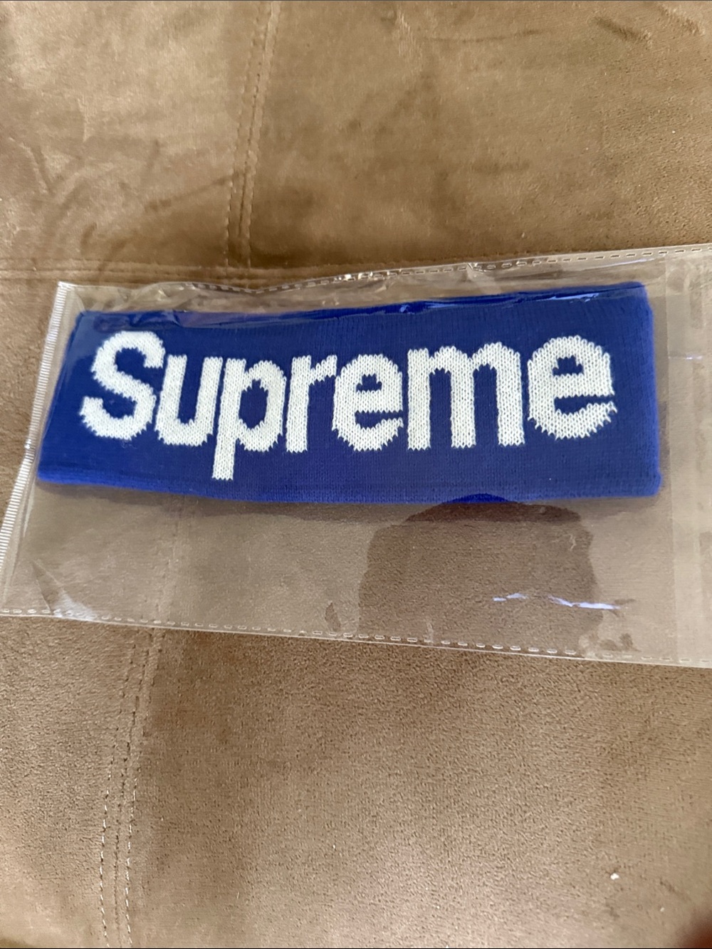 Supreme Royal Blue Knit Headband with White Logo